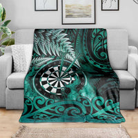 New Zealand Darts Blanket Maori Koru Dartboard Turquoise Flame LT05 - Polynesian Pride