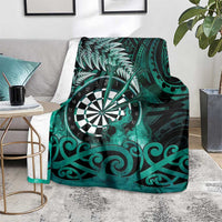 New Zealand Darts Blanket Maori Koru Dartboard Turquoise Flame LT05 - Polynesian Pride