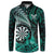 Personalised New Zealand Darts Button Sweatshirt Maori Koru Dartboard Turquoise Flame