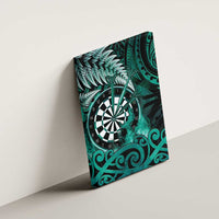 New Zealand Darts Canvas Wall Art Maori Koru Dartboard Turquoise Flame LT05 - Polynesian Pride