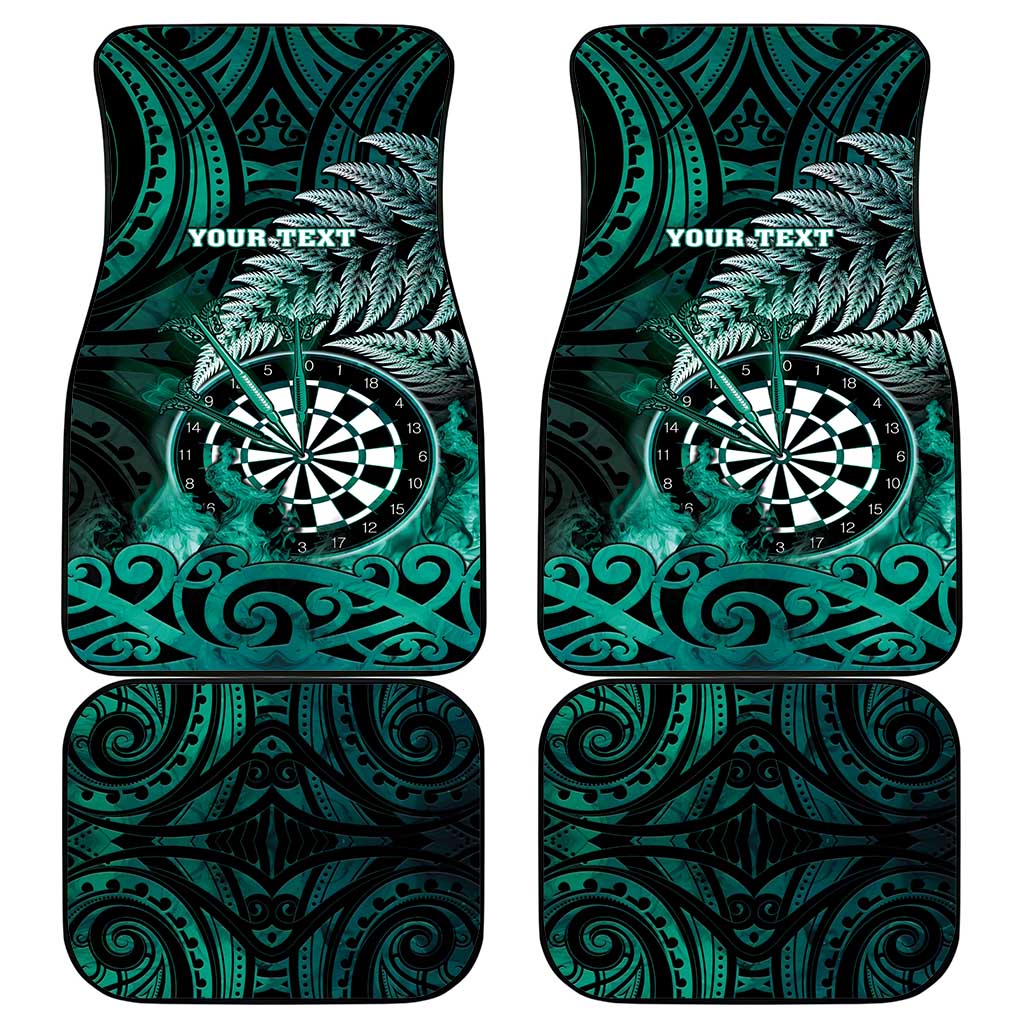 New Zealand Darts Car Mats Maori Koru Dartboard Turquoise Flame