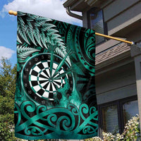 New Zealand Darts Garden Flag Maori Koru Dartboard Turquoise Flame LT05 - Polynesian Pride