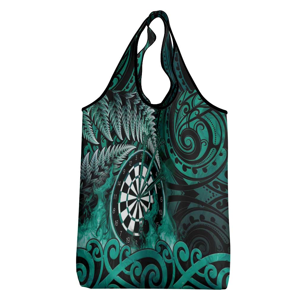 New Zealand Darts Grocery Bag Maori Koru Dartboard Turquoise Flame LT05 - Polynesian Pride