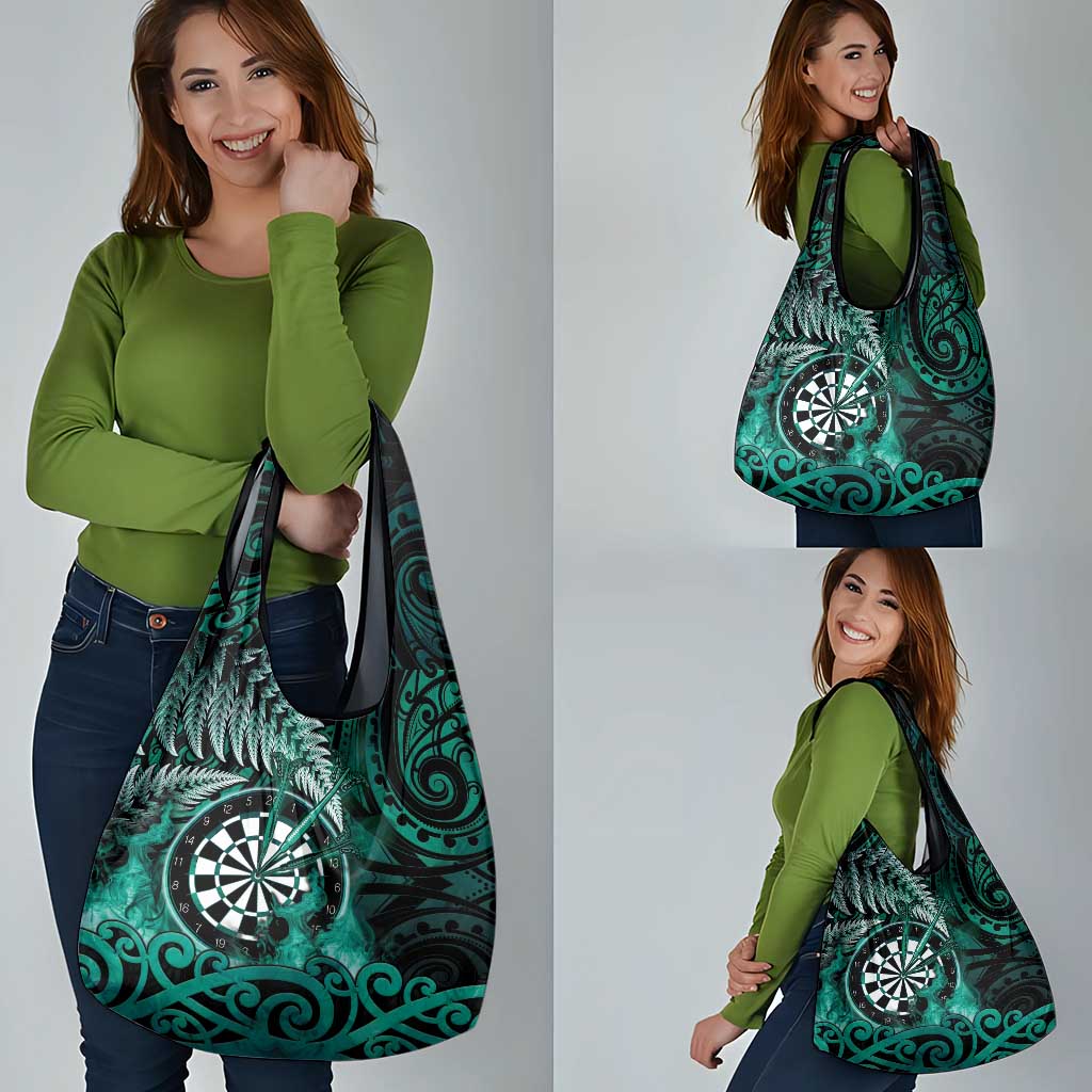 New Zealand Darts Grocery Bag Maori Koru Dartboard Turquoise Flame LT05 - Polynesian Pride