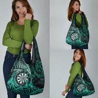 New Zealand Darts Grocery Bag Maori Koru Dartboard Turquoise Flame LT05 - Polynesian Pride