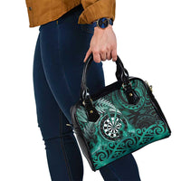 New Zealand Darts Shoulder Handbag Maori Koru Dartboard Turquoise Flame LT05 - Polynesian Pride