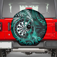 New Zealand Darts Spare Tire Cover Maori Koru Dartboard Turquoise Flame LT05 - Polynesian Pride