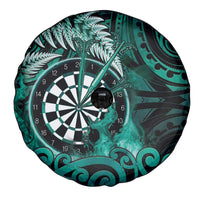 New Zealand Darts Spare Tire Cover Maori Koru Dartboard Turquoise Flame LT05 - Polynesian Pride