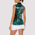 Personalised New Zealand Darts Women Sleeveless Polo Shirt Maori Koru Dartboard Turquoise Flame