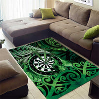 New Zealand Darts Area Rug Maori Koru Dartboard Green Flame