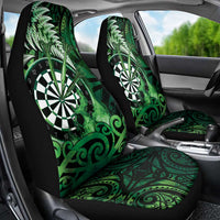 New Zealand Darts Car Seat Cover Maori Koru Dartboard Green Flame