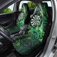 New Zealand Darts Car Seat Cover Maori Koru Dartboard Green Flame