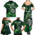 Personalised New Zealand Darts Family Matching Summer Maxi Dress and Hawaiian Shirt Maori Koru Dartboard Green Flame