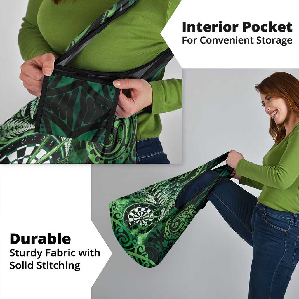 New Zealand Darts Grocery Bag Maori Koru Dartboard Green Flame