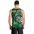 Personalised New Zealand Darts Men Tank Top Maori Koru Dartboard Green Flame
