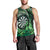 Personalised New Zealand Darts Men Tank Top Maori Koru Dartboard Green Flame