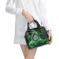 New Zealand Darts Shoulder Handbag Maori Koru Dartboard Green Flame LT05 - Polynesian Pride