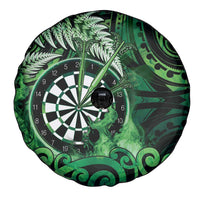 New Zealand Darts Spare Tire Cover Maori Koru Dartboard Green Flame