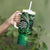 Personalised New Zealand Darts Tumbler With Handle Maori Koru Dartboard Green Flame