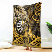 New Zealand Darts Blanket Maori Koru Dartboard Gold Flame LT05 - Polynesian Pride