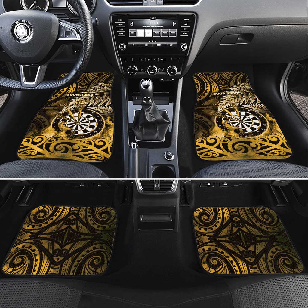 New Zealand Darts Car Mats Maori Koru Dartboard Gold Flame