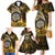 Personalised New Zealand Darts Family Matching Mermaid Dress and Hawaiian Shirt Maori Koru Dartboard Gold Flame