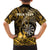 Personalised New Zealand Darts Family Matching Summer Maxi Dress and Hawaiian Shirt Maori Koru Dartboard Gold Flame