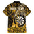 Personalised New Zealand Darts Family Matching Summer Maxi Dress and Hawaiian Shirt Maori Koru Dartboard Gold Flame