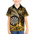 Personalised New Zealand Darts Family Matching Summer Maxi Dress and Hawaiian Shirt Maori Koru Dartboard Gold Flame