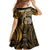 Personalised New Zealand Darts Kid Short Sleeve Dress Maori Koru Dartboard Gold Flame