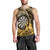 Personalised New Zealand Darts Men Tank Top Maori Koru Dartboard Gold Flame