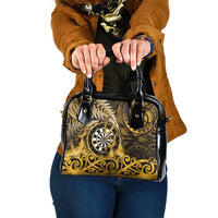 New Zealand Darts Shoulder Handbag Maori Koru Dartboard Gold Flame LT05 One Size Gold - Polynesian Pride