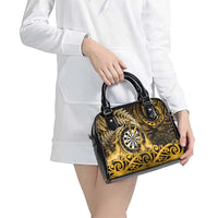 New Zealand Darts Shoulder Handbag Maori Koru Dartboard Gold Flame LT05 - Polynesian Pride