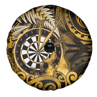 New Zealand Darts Spare Tire Cover Maori Koru Dartboard Gold Flame