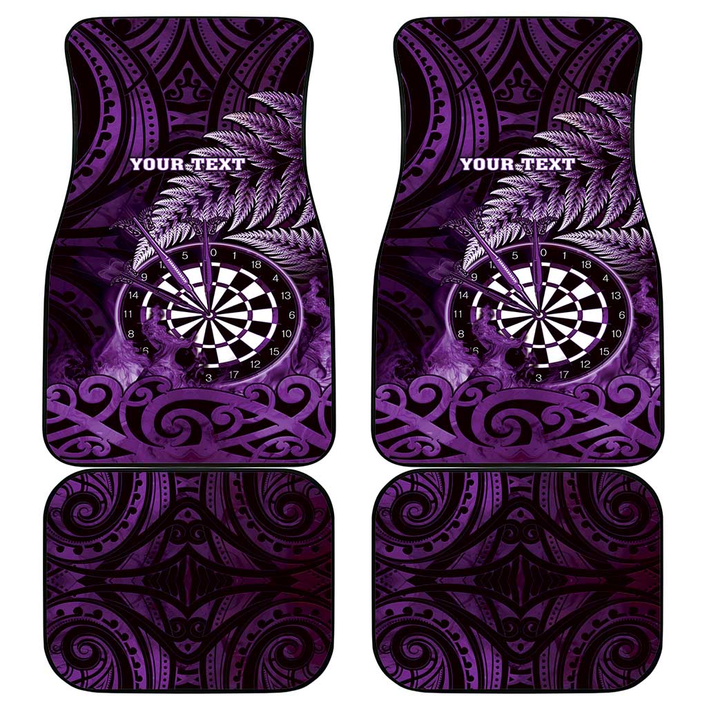 New Zealand Darts Car Mats Maori Koru Dartboard Purple Flame