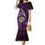 Personalised New Zealand Darts Family Matching Mermaid Dress and Hawaiian Shirt Maori Koru Dartboard Purple Flame