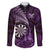 Personalised New Zealand Darts Family Matching Short Sleeve Bodycon Dress and Hawaiian Shirt Maori Koru Dartboard Purple Flame