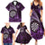 Personalised New Zealand Darts Family Matching Summer Maxi Dress and Hawaiian Shirt Maori Koru Dartboard Purple Flame
