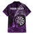 Personalised New Zealand Darts Family Matching Summer Maxi Dress and Hawaiian Shirt Maori Koru Dartboard Purple Flame