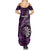 Personalised New Zealand Darts Family Matching Summer Maxi Dress and Hawaiian Shirt Maori Koru Dartboard Purple Flame