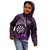Personalised New Zealand Darts Kid Hoodie Maori Koru Dartboard Purple Flame
