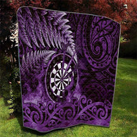 New Zealand Darts Quilt Maori Koru Dartboard Purple Flame