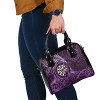 New Zealand Darts Shoulder Handbag Maori Koru Dartboard Purple Flame LT05 - Polynesian Pride