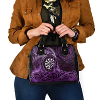 New Zealand Darts Shoulder Handbag Maori Koru Dartboard Purple Flame LT05 - Polynesian Pride