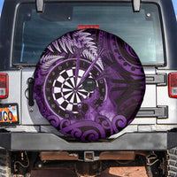 New Zealand Darts Spare Tire Cover Maori Koru Dartboard Purple Flame LT05 Purple - Polynesian Pride