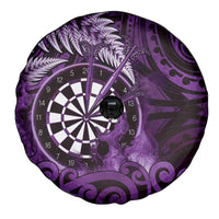 New Zealand Darts Spare Tire Cover Maori Koru Dartboard Purple Flame LT05 - Polynesian Pride