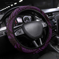 New Zealand Darts Steering Wheel Cover Maori Koru Dartboard Purple Flame LT05 Universal Fit Purple - Polynesian Pride