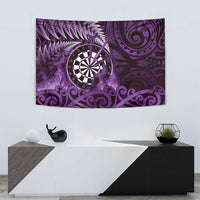 New Zealand Darts Tapestry Maori Koru Dartboard Purple Flame