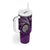 Personalised New Zealand Darts Tumbler With Handle Maori Koru Dartboard Purple Flame