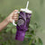 Personalised New Zealand Darts Tumbler With Handle Maori Koru Dartboard Purple Flame